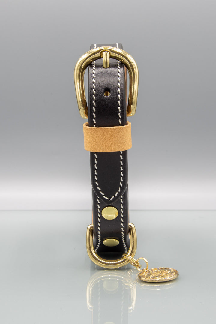 Classic Black Leather Collar from Florenze Italy