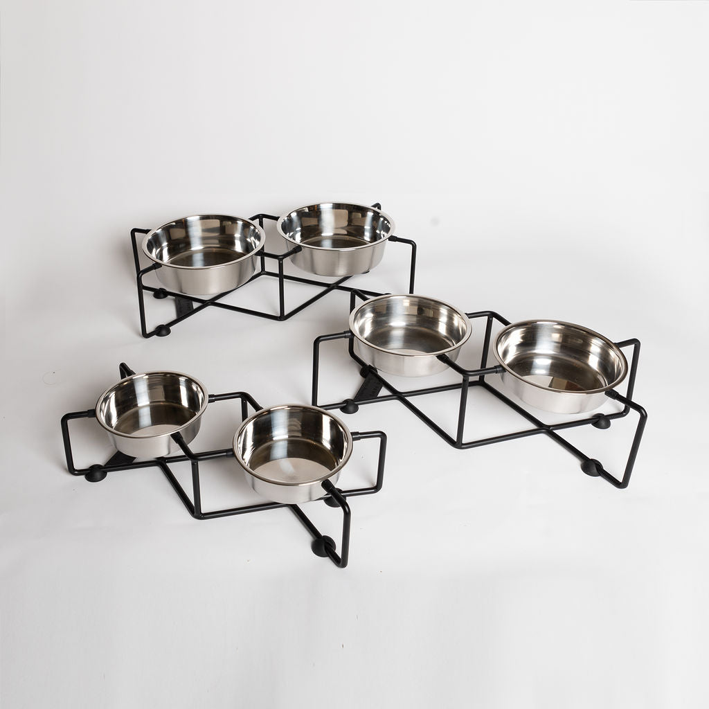 Number 8 Dog Feeder in Black