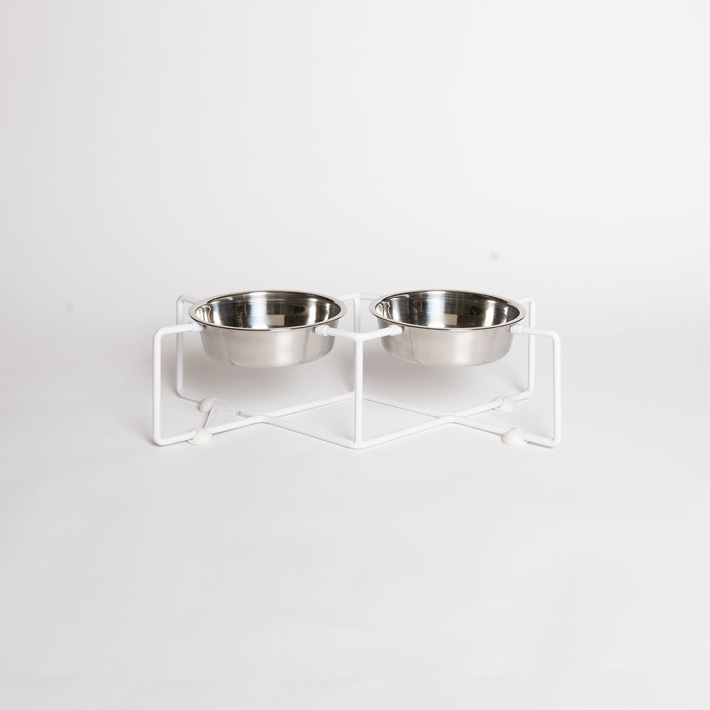 Number 8 Dog Feeder in White