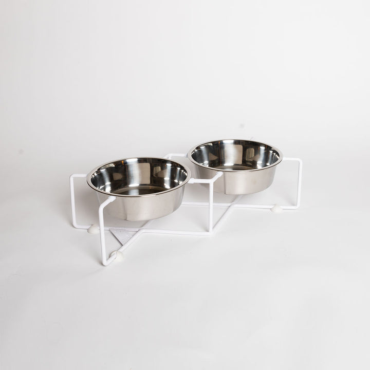 Number 8 Dog Feeder in White