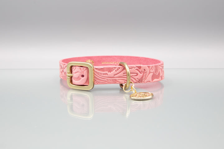 Terra Fiore Rose Pink Leather Lead from Florenze Italy