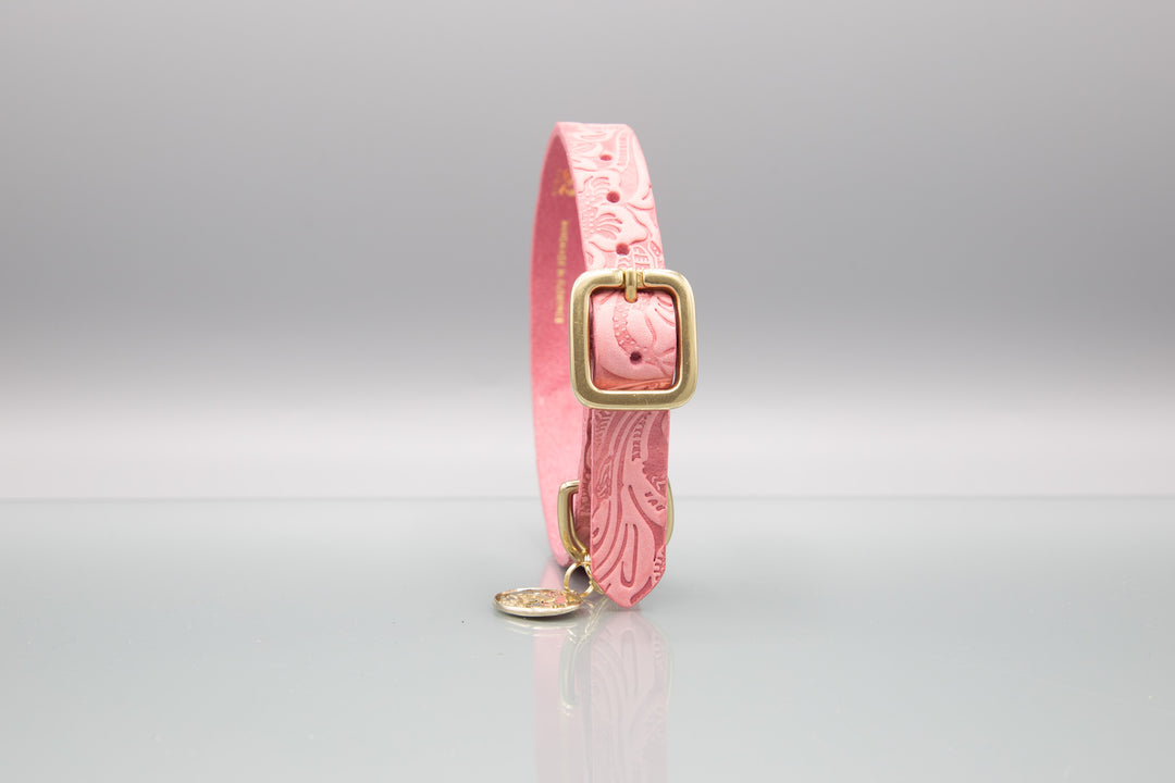 Terra Fiore Rose Leather Collar from Florenze Italy