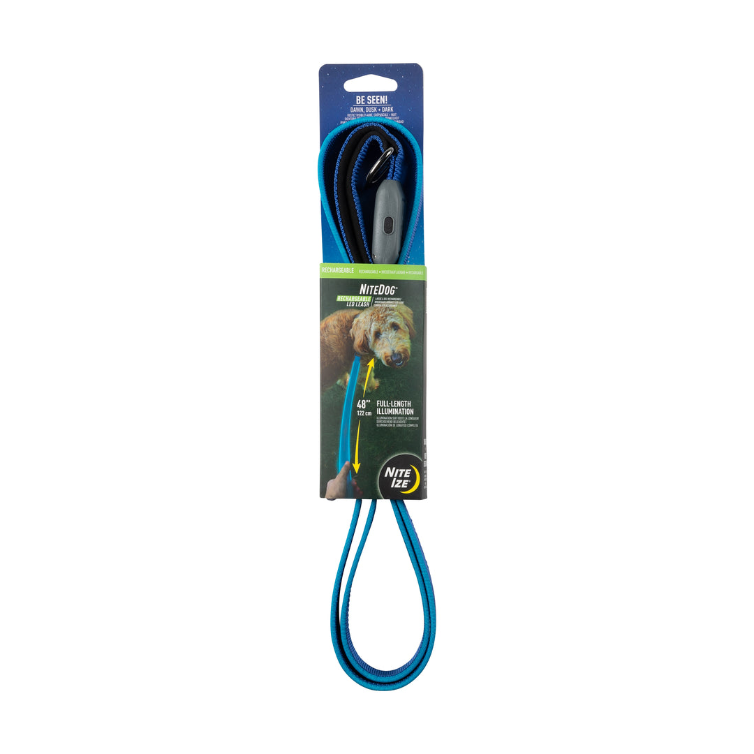 Nite Dog Rechargeable LED Leash - Blue