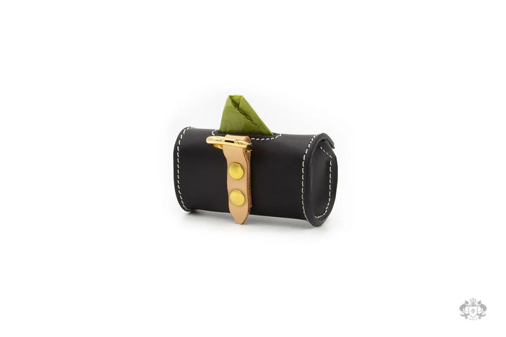 Poop Bag Holder Leather Black from Florenze Italy