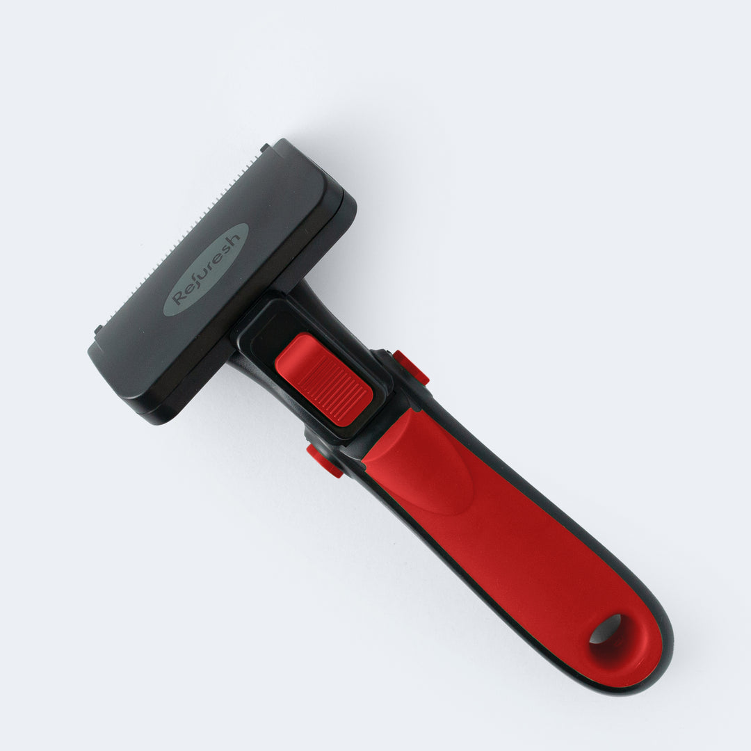 Refuresh Deshedding Brush for Long Coats - Medium Size Red