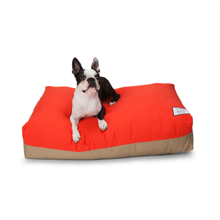 Flip Stitch Bed in Orange & Khaki